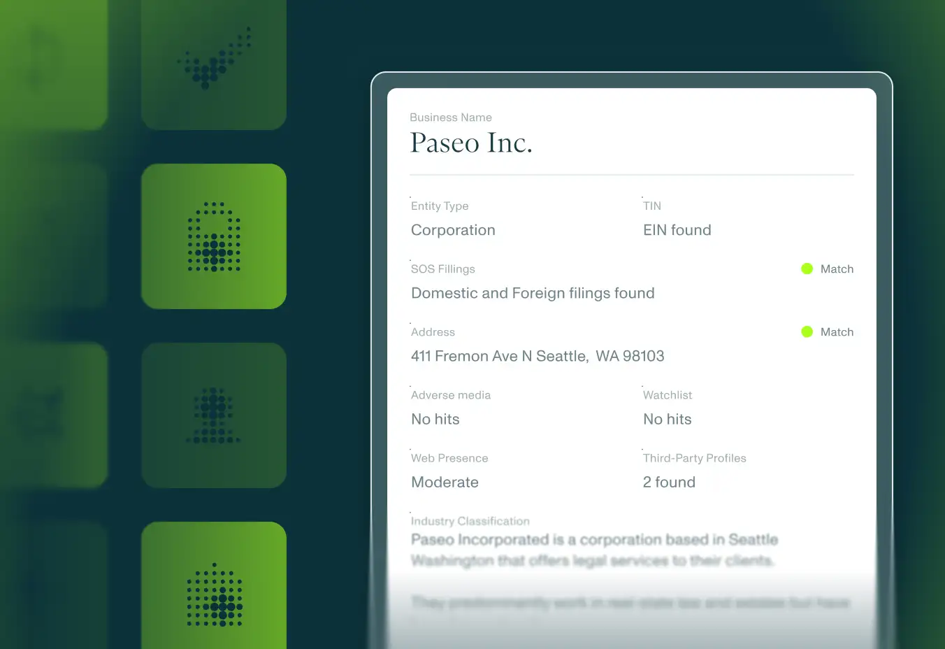 Middesk returning full picture of business profile from authoritative sources