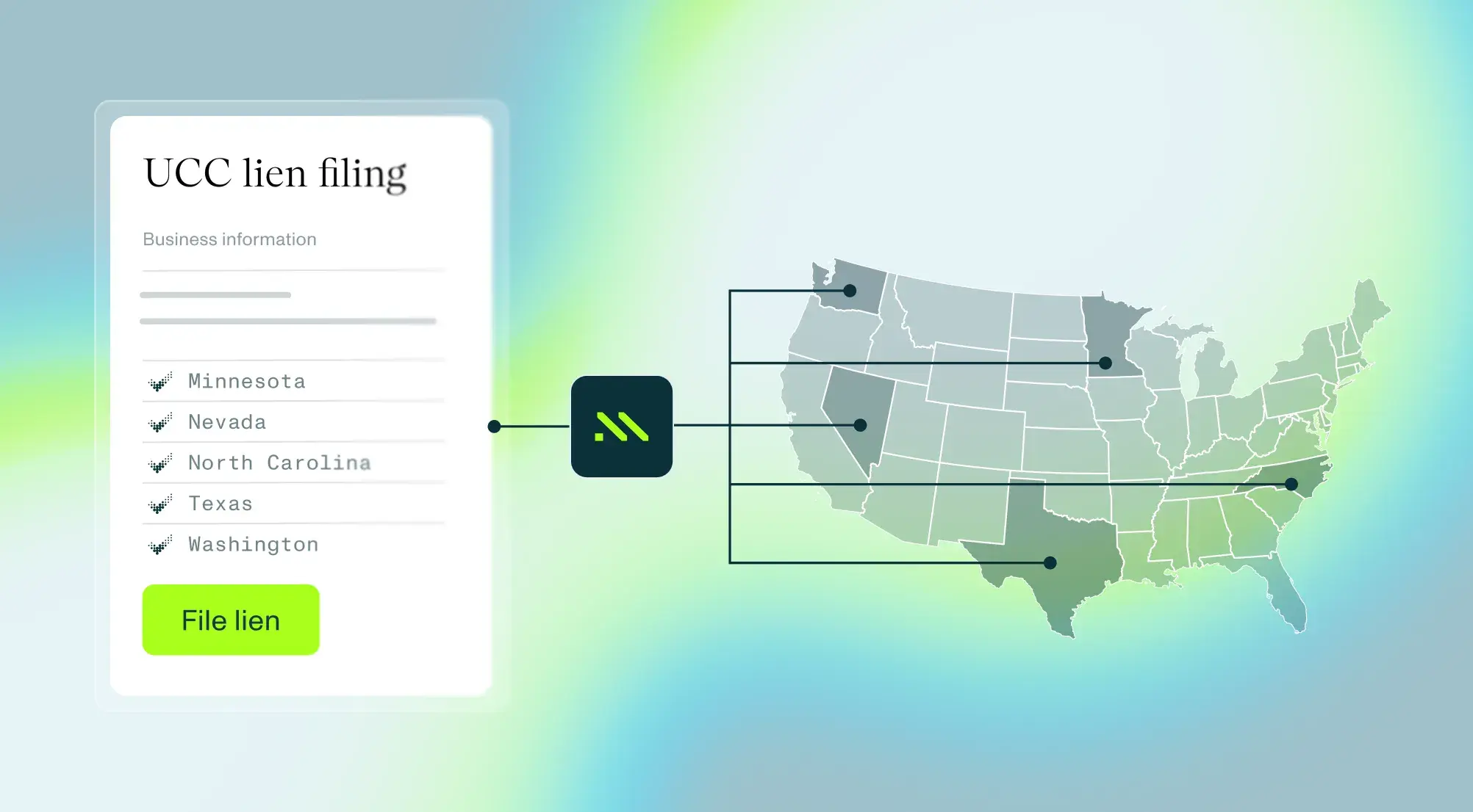Multi-state UCC lien filing view